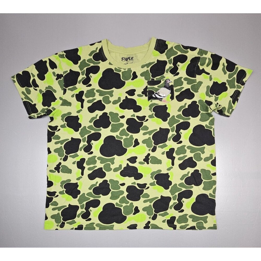 Staple Thread Beast Pigeon Collab Pocket Tee Men's‎ XL.  Green Camo Short Sleeve